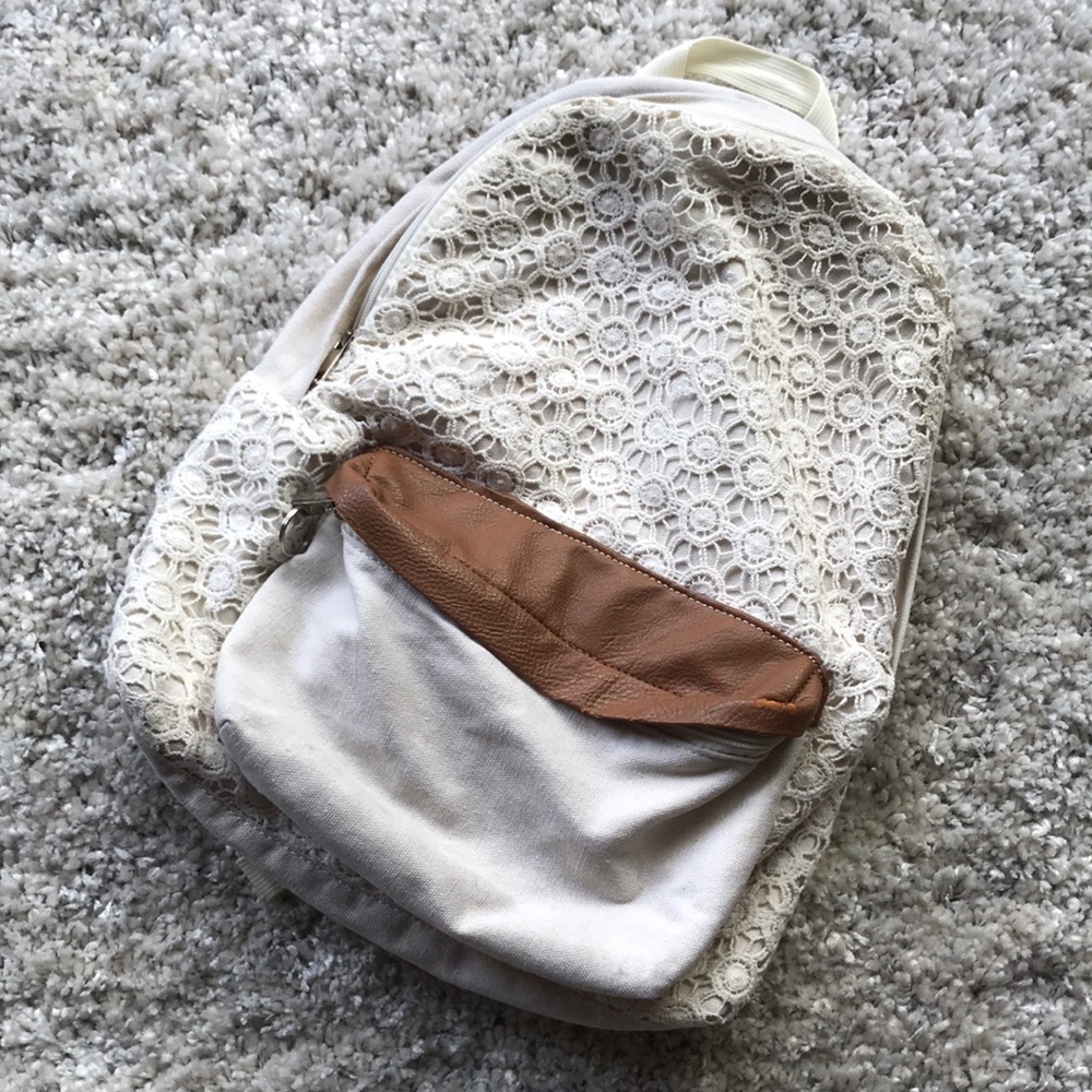 Cream and Brown Backpack